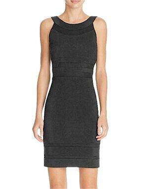 JC Collections Cocktail Dress Evening Wear Black Sheath Shear Sleeveless Size 0